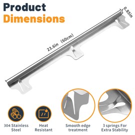 SZJHXIN Stainless Steel Stove Gap Covers,Stove Gap Filler, 23.6 In(2 Pack), Heat Resistant, Gas Stove Side Gap Protector, Silver