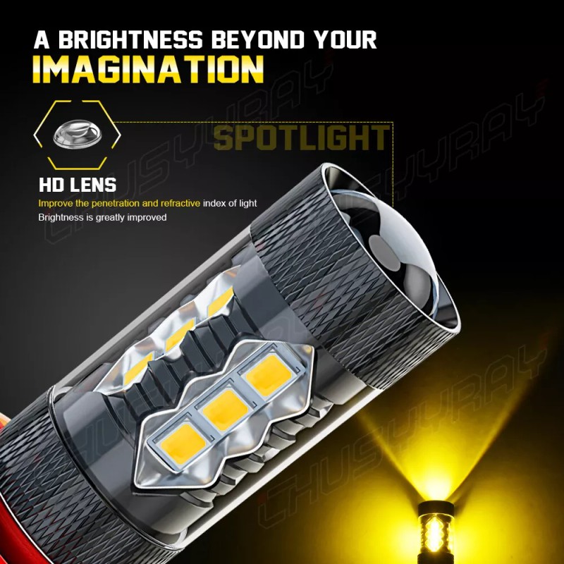 CHUSYYRAY 6000K White LED Headlight+4500