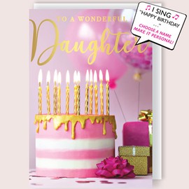 Wonderful Daughter Musical Birthday Card Singing"Happy Birthday to You" HBMIP002