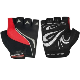 Prosske Ventum Cycling Gloves with Gel Inlay Cycling Gloves Half Finger Fitness Non-Slip Breathable – Black/Red, M
