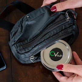 CVAULT | 1/4 oz Twist Top Storage Container | Shatterproof, Air Tight & Light Resistant | Food Grade Stainless Steel | Includes 62% RH 8-gram humidity pack