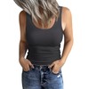GEMBERA Women's Sleeveless Scoop Neck Ribbed Tank Tops Fitted Basic