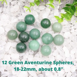 Nature Wonders Crystal Ball Sphere Green Aventurine 12 Spheres 18-22mm, About 0.8" for Reiki, Energy Healing, Meditation, Palm Stones, TouchStones