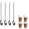 Pack of 4 - Long Handle Stainless Steel Latte Spoons