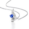 GW Women's 925 Silver Necklace Chains with Feather Pendant Zirconia