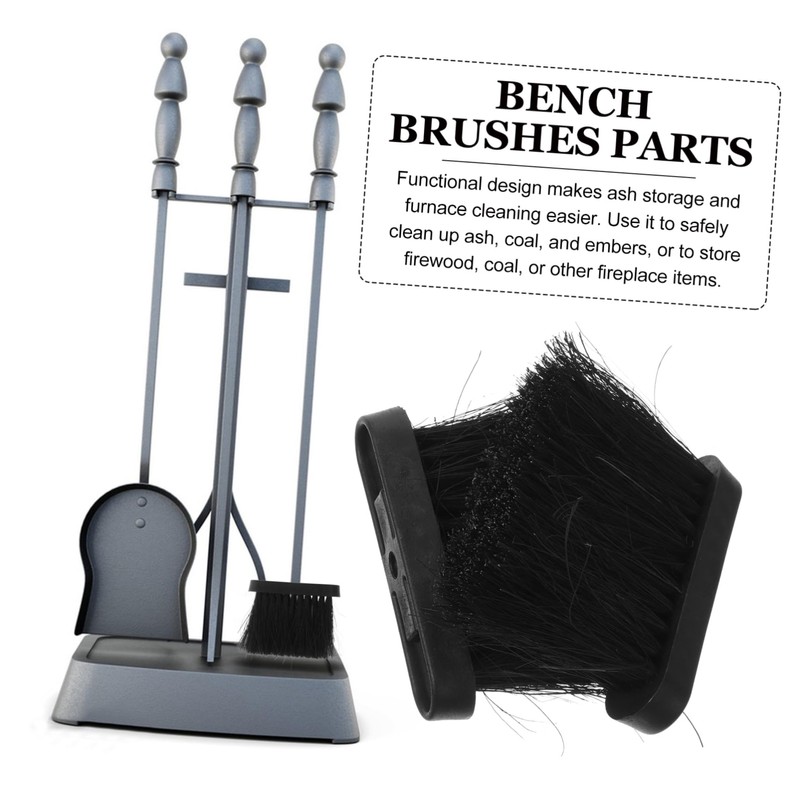 Ciieeo 2pcs Fireplace Brush Heads Replacement Brush for Dusting for