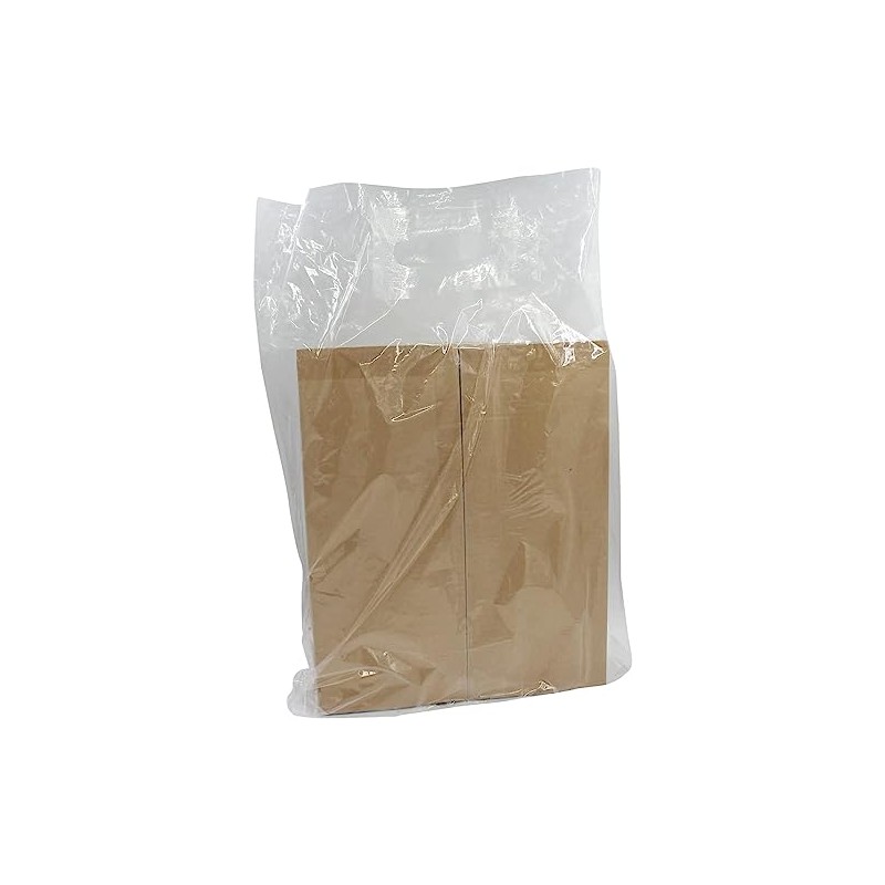 Reusable CLEAR Plastic Carrier Bags with Patch Handle - 38cm