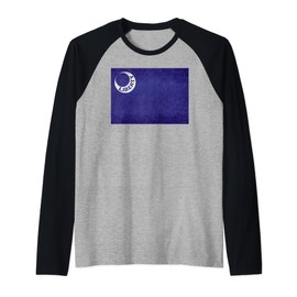 The Liberty Flag in Grungy Style Raglan Baseball Tee