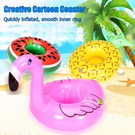 Inflatable Drink Holders, Floating Drink Holder, Pool Drink Holder, Cartoon Inflatable Cup Holder, Inflatable Bottle Holder, for Summer, Beach Party, Pool, Hawaii Party, Pack of 15