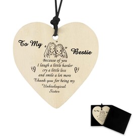 Bestie Gifts Sister Gifts Sister Valentines Gifts Bestie Birthday Gifts Sister Birthday Gifts Best Friend Wooden Heart Plaque Friendship Gifts For Women Big Sister Gifts For Sister Gifts From Sister