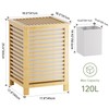SMIBUY Double Laundry Hamper with Lid, 120L Bamboo Laundry Basket