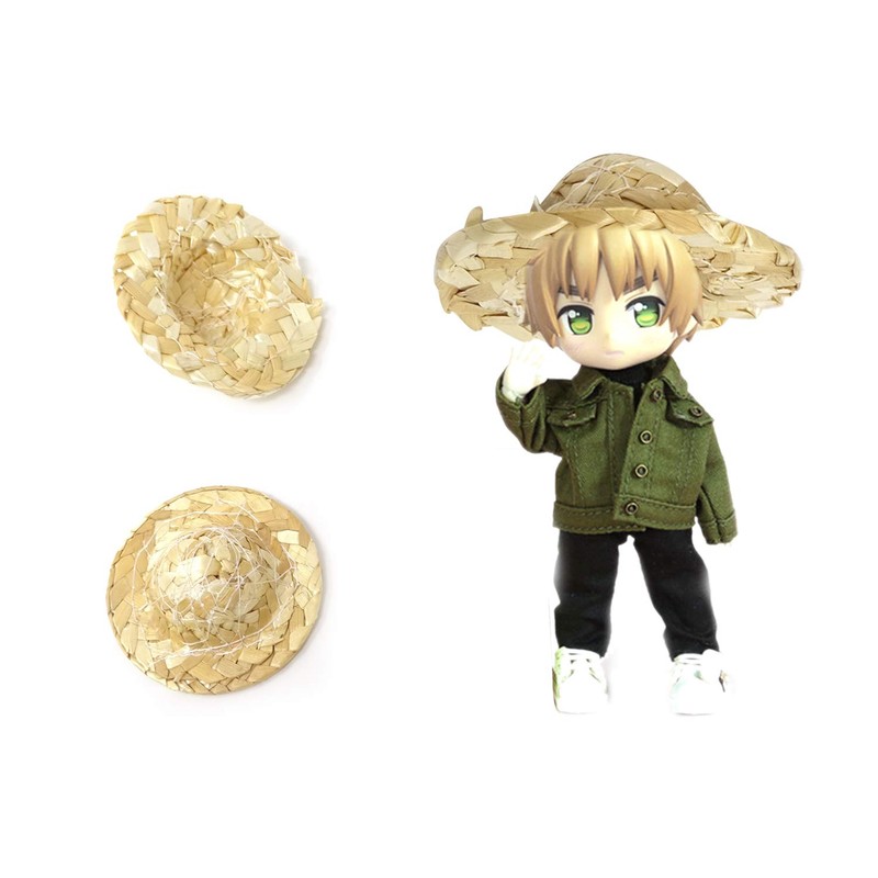 Honbay 6PCS Mini Hand Knitting Doll Straw Hat for DIY