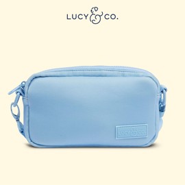 Lucy & Co. Crossbody Treat Bag, Pet Treat Pouch, Fanny Pack, Shoulder Bag, Wear 3 Ways, Hidden Poop Bag Dispenser, Zip Treat Pocket, Phone Pocket, Dog Accessories (Denim Blue)