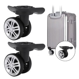 Alomejor 2pcs Replacement Swivel Wheels for Luggage, Double Row Wheels for Repair Replace Luggage Wheels