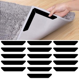 Sukudon Rug Gripper,16PCS Carpet Stickers for Rugs（Trapezoid）Rug Grippers for Laminate Floor,Rug Stop Slip Carpet Stickers for Rugs Suitable Wooden Floors & for All Types & Sizes of Rugs
