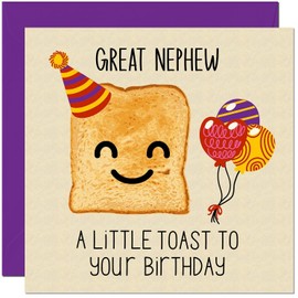 Great Nephew Birthday Card - A Little Birthday Toast - Funny Birthday Cards for Great Nephew