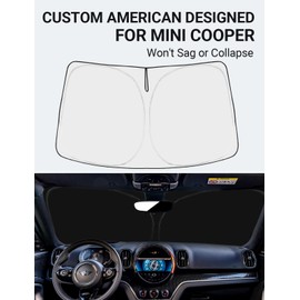 Proadsy Front Windshield Sun Shade Foldable Sunshade Protector Custom Fit 2015-2022 2023 Mini Cooper, Cooper S, Hardtop 4 Door Accessories 2023 Upgrade