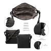 Double Compartment Multi-Zipper Triple Zip Pockets Concealed Carry Crossbody Bag