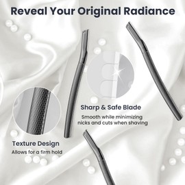 AIBRIT PRO Dermaplaning Tool for Face, Dermaplane Razor for Peach Fuzz with Metal Grip, Professional Eyebrow Razor for Women, Facial Razor for Women Black (12 Replaceable Blades)