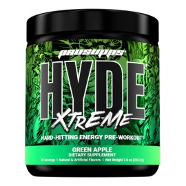 Suplemento en polvo ProSupps Pre entrenamiento de Hyde Xtreme sabor sour green apple x 228g