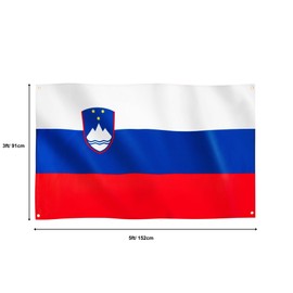 Runesol Slovenia Flag, 91 x 152 cm, Slovenian National Flag, 4 Eyelets, One in Each Corner, Premium Flags for Indoor and Outdoor Use, Vibrant Colours