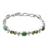 NOVICA Artisan Handmade Peridot Link Bracelet Reconstituted Turquoise Silver Sterling