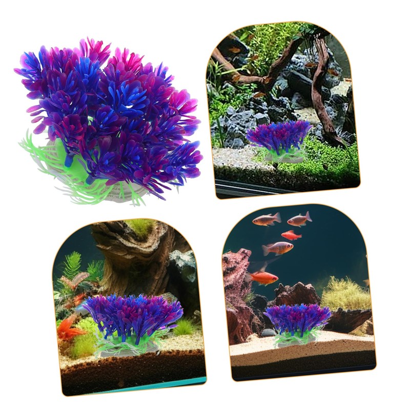 VILLFUL Fish Tank Decor Lifelike Artificial Plants Easy Setup Ideal