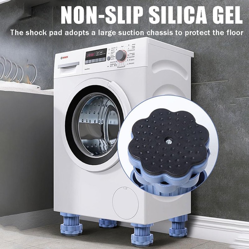 Ouliget Washing Machine Base Foot Pads Anti Vibration Pads,Adjustable Height