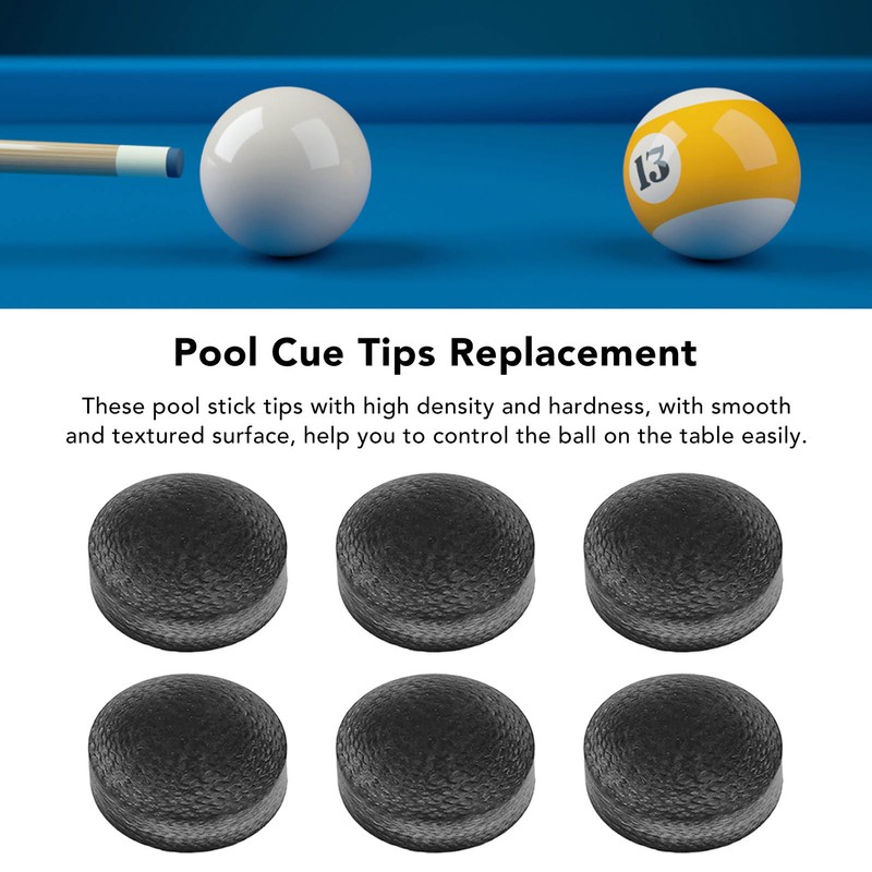 6pcs Billiard Pool Cue Tips 14mm Crystal Pool Cue Tips