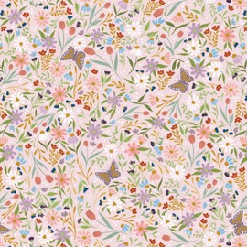 Jillson Roberts Bulk Gift Wrap, Everyday Gift Wrapping Supplies, Delicate Floral 1/4 Ream 208 feet x 24 inches