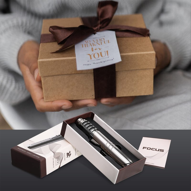 1800℃ Jet Torch Lighter,Butane Refillable Windproof Adjustable Flame Intensity with