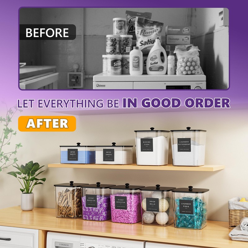4 Pack Laundry Pods Container, Clear Laundry Room Organization Containers,Large