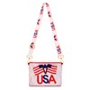 NLCAC 4th of July Beaded Purse Crossbody Bag USA Flag