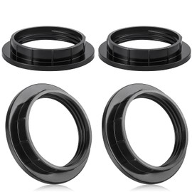 DiCUNO E26 Socket Rings for Shade Fixing DIY Lamp Shade Coloring Screw Down Fixture Pendant Light Retainer Ring Black Set of 4