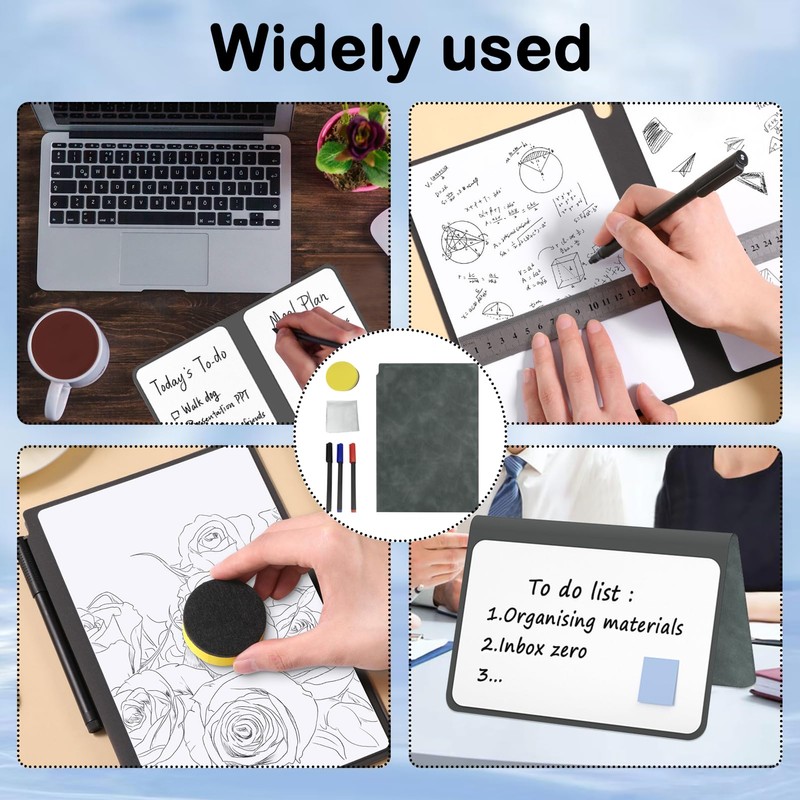Mini 1Set Small Whiteboard A5 Notepad,16.7 x 24.2 cm Desk
