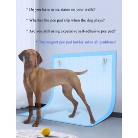Pee Pad Holder for Dogs Potty Training Pad Magnetic Wall Holder for Leg-Lifting Dogs & Marking in The House Compatible with Any Size of Puppy Pee Pads (White)