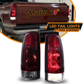mayello Tail Lights for 1988-1998 Chevy GMC C/K 1500 2500 3500 Tahoe Red Brake Lamps DOT