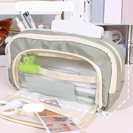 Estuche para lpices de gran capacidad con3 compartimentos, estuche para lpices con mltiples ranuras,estuche para lpices,organizador de papelera para  