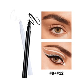 Erinde Liquid Eyeliner Pencil, Waterproof Matte Eye Liner, Long Lasting Smudge proof Black Eye Liner Pencil Makeup, Quick Drying Eyeliner Pen, High Precision & Pigmented Eyelines #9+#12