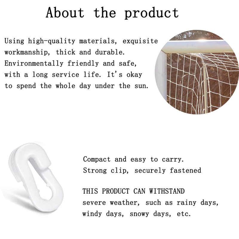 40 PCS Football net Clips White Goal net Clips Suitable
