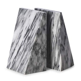 KensingtonRow Home Collection Decorative BOOKENDS - Carnaby Street Gray Striated Marble BOOKENDS
