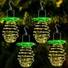 4Pack Solar Pineapple Lights Outdoor,60LED , Waterproof Hanging Pineapple Lanterns,