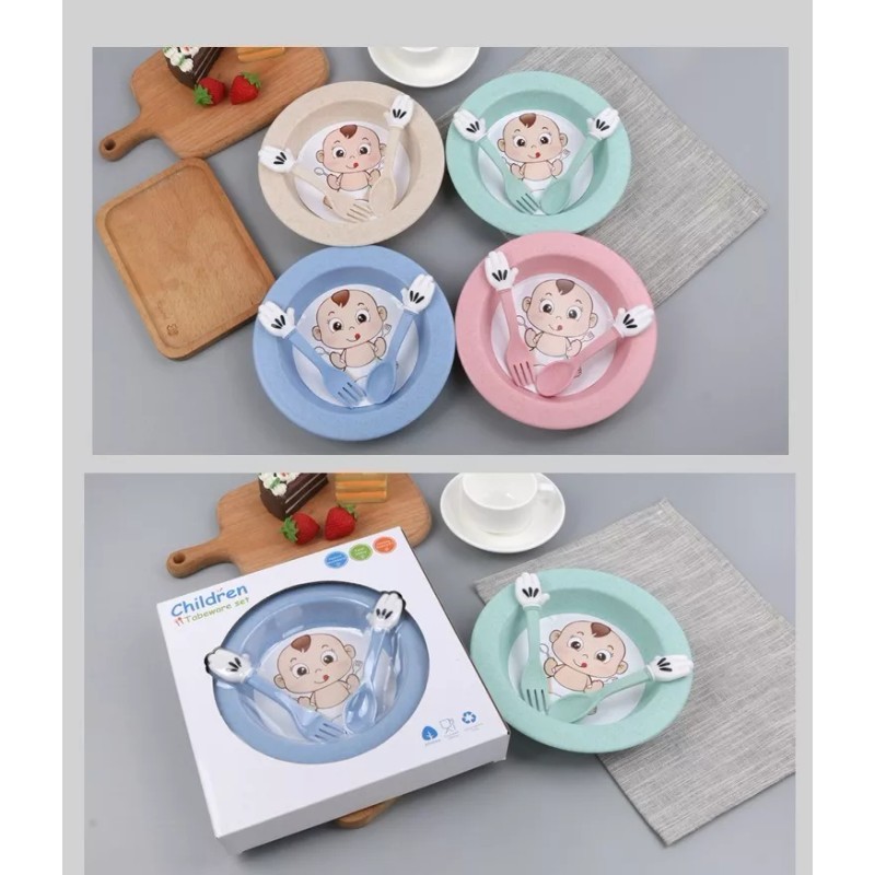 CL Platito Y Cubiertos De Bebe Mini Vajilla