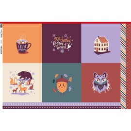 Fabric Panel DIY Cotton Canvas Rosy Cheeks by Käselotti & Swafing, Decorative Fabric for Cushions, Bags 100 cm x 140 cm, 100% Cotton Decorative Fabric