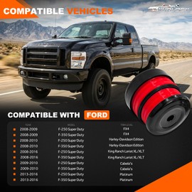 Silicone Body Mount Bushings Kit with Bolts for Ford F250 F350 2008-2016 Crew Cab 2WD 4WD, Durable Anti-Aging Reduce Noise (Black 8 Pack)