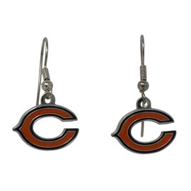 Pro Specialties Group Chicago Bears Earrings J-Hook Logo