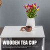 Wooden Coffee Cup with Handle Comfortable Grip Rustic Decorative Milk