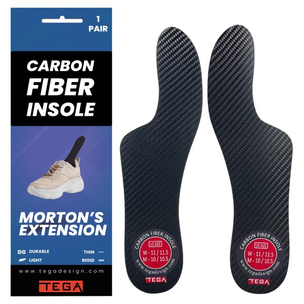 Morton´s Extension Orthotic, Carbon Fiber Very Rigid Insole - 1 Pair - Morton's Toe, Turf Toe, Hallux Limitus, Hallux Rigidus, Arthritis (255 mm)