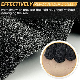 Mig4u Guantes Exfoliantes Ducha Pares Exfoliación Corporal Intensidad Media Alta Esponja Exfoliante Tipo Lufa Hombres Mujeres Gris Negro