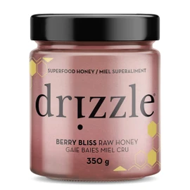 Drizzle Berry Bliss Raw Honey - All Natural Pure Raw Honey with Organic Blueberry, Unfiltered & Unheated, Use in Tea & Coffee, Sugar Substitute, Certified Kosher - 13.2 oz Jar (375 g)